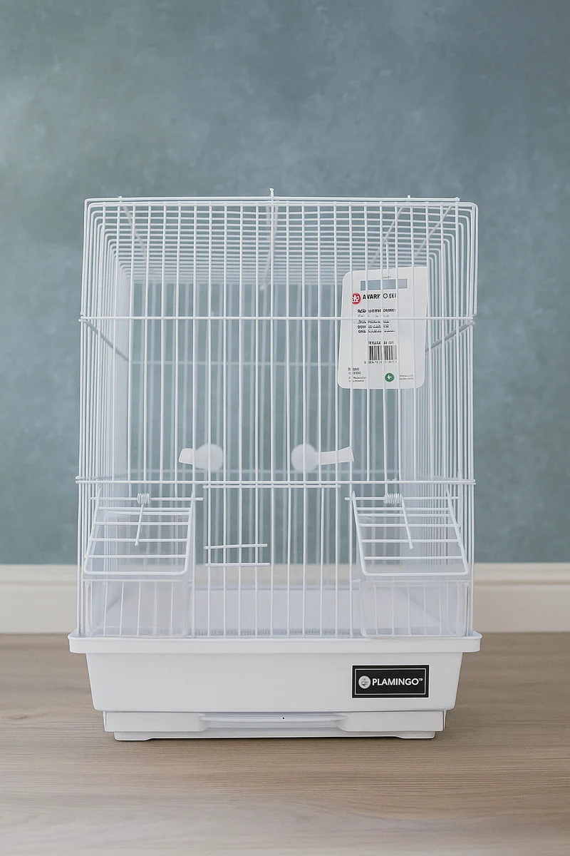 Cage à oiseaux Flamingo Dolak blanche - 30 x 22,50 x 38 cm
