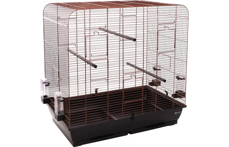 Cage pour perruche Macha Copper Black - Flamant rose - 78 x 47.5 x 77.5