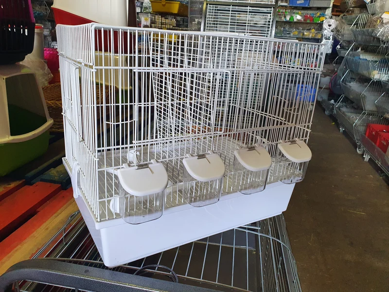 6 cages d'élevage empilables en fil de fer blanc (avec grille de fond)