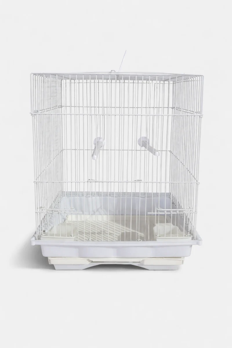 Cage à oiseaux blanche 30 x 39 x 22.50