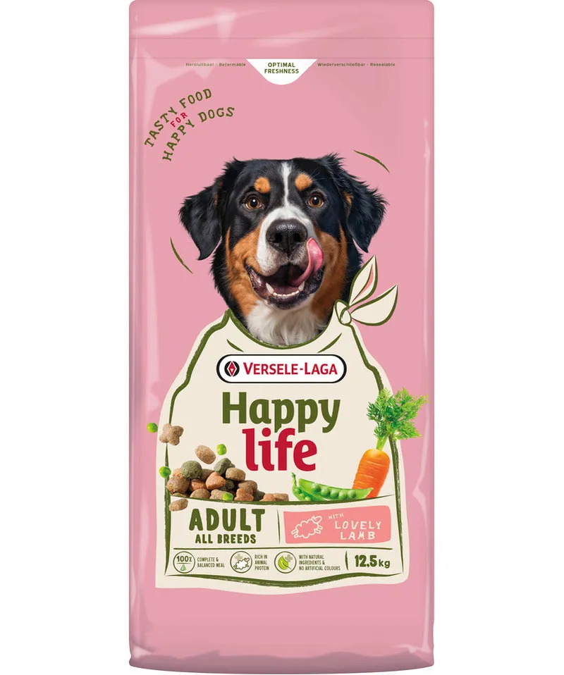 Happy Life Agneau Adulte Nourriture pour Chien 12.5 kg - Versele Laga