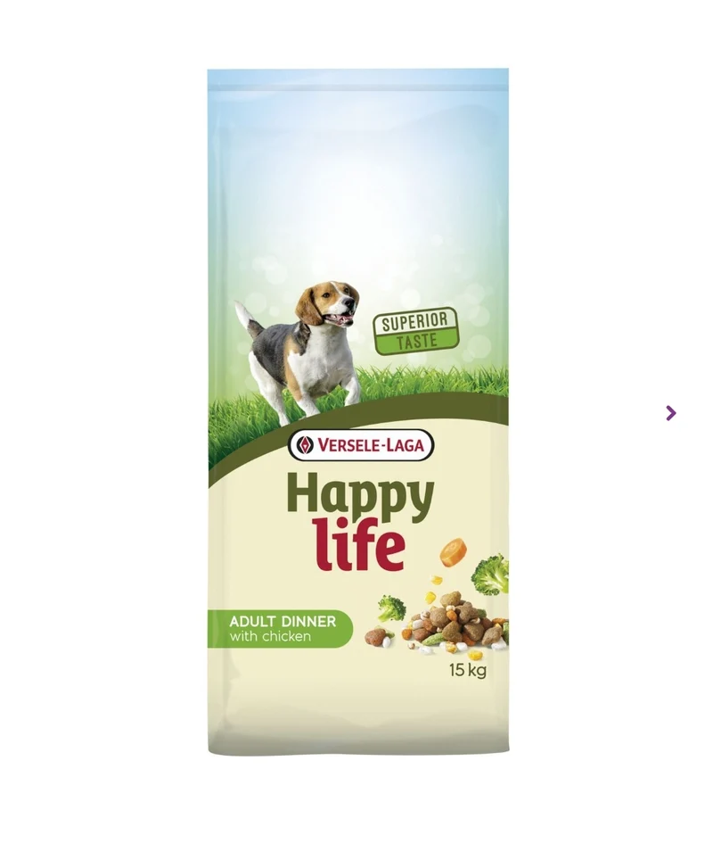 Happy Life Adult Dinner Poulet Nourriture pour Chien 15 kg - Versele Laga