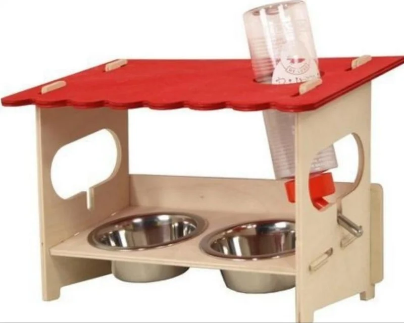 Snack-bar pour rongeurs avec biberon et mangeoires 31 cm