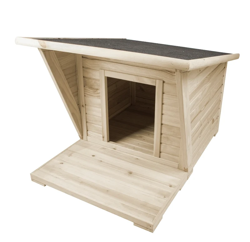 Duvo+ Woodland Dog Kennel Bungalow Pinus Couleur bois (110x85x75cm)