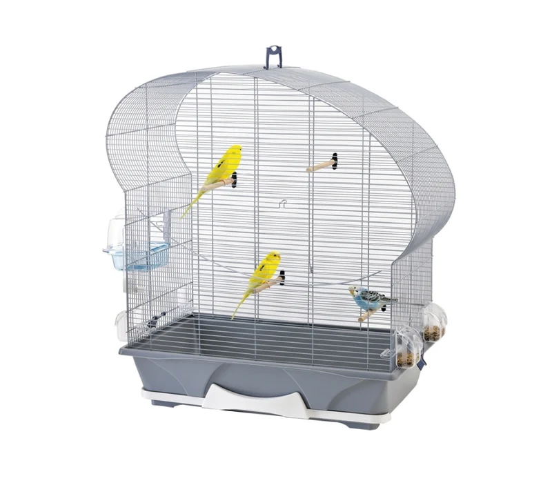 Cage petit oiseau Ellipse 50 argent/gri 70x38x75cm