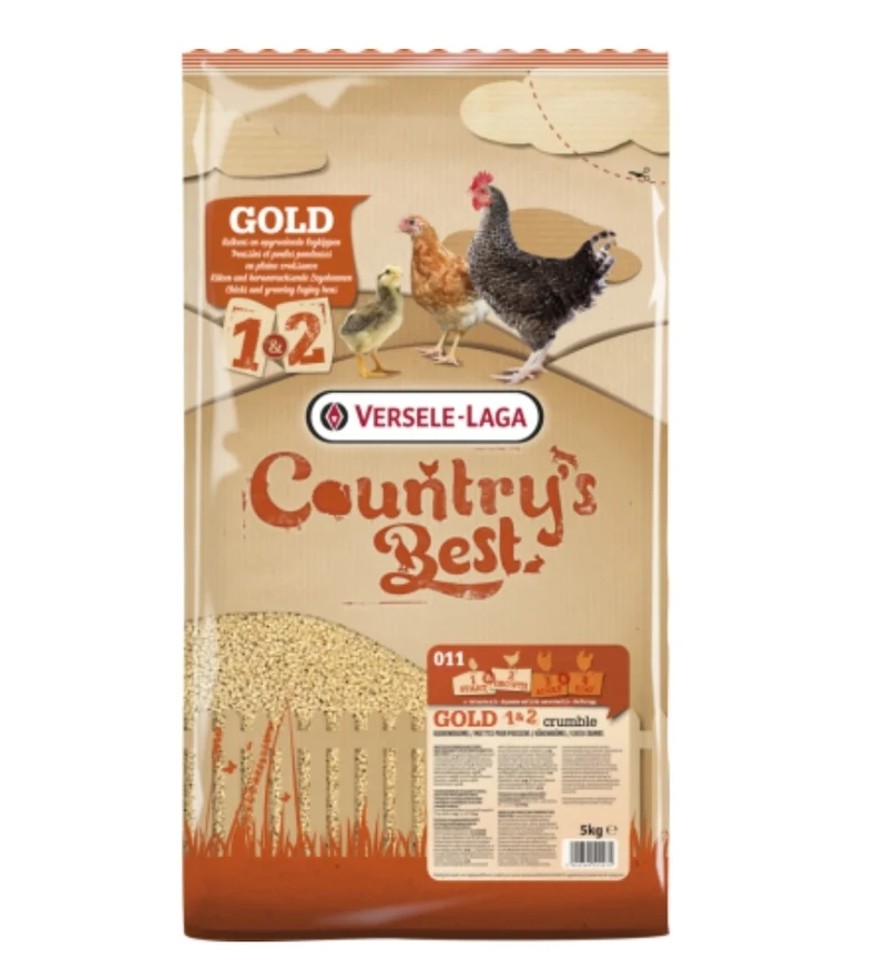 Country's Best GOLD 1 & 2 Crumble 5kg - Miettes pour poussins du premier jour à la première ponte