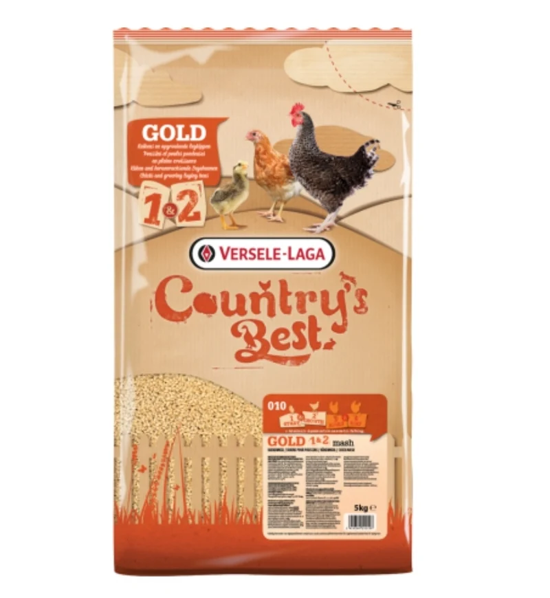 Country's Best GOLD 1 & 2 Mash 5 kg - Repas pour poussins du premier jour à la ponte du 1er œuf