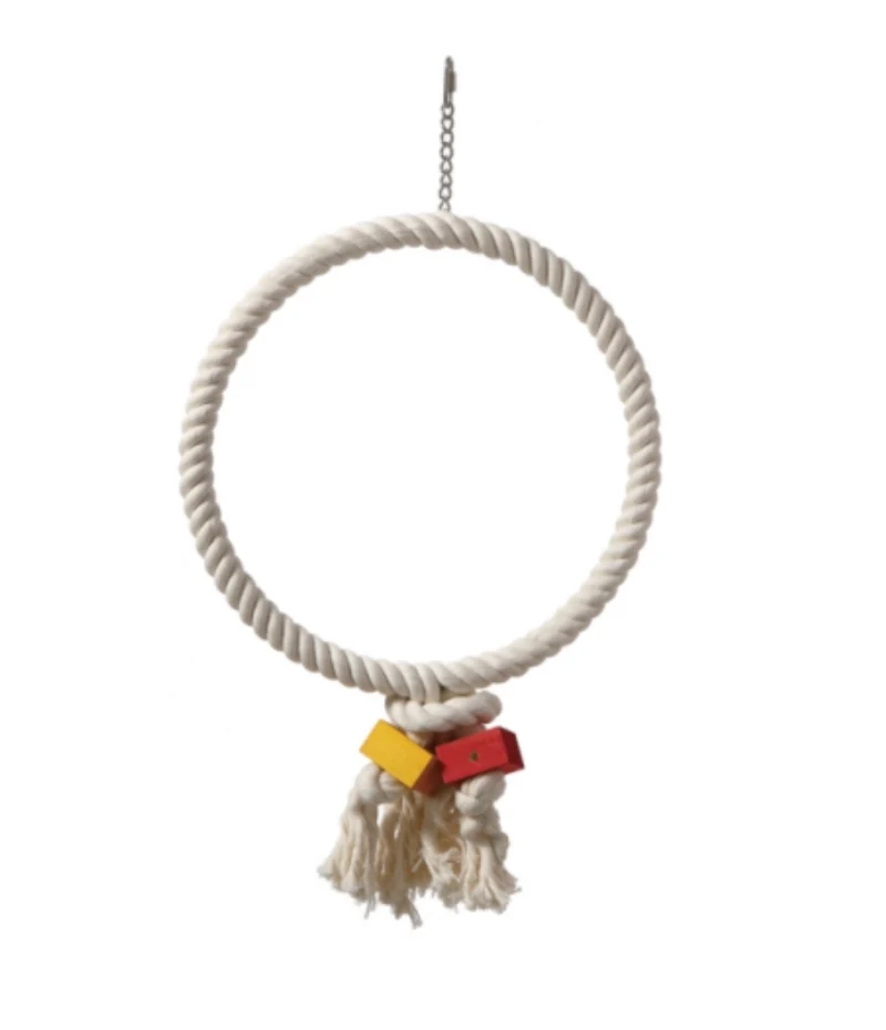 Bird Toys Anneaux en corde de coton Extra/Blanc