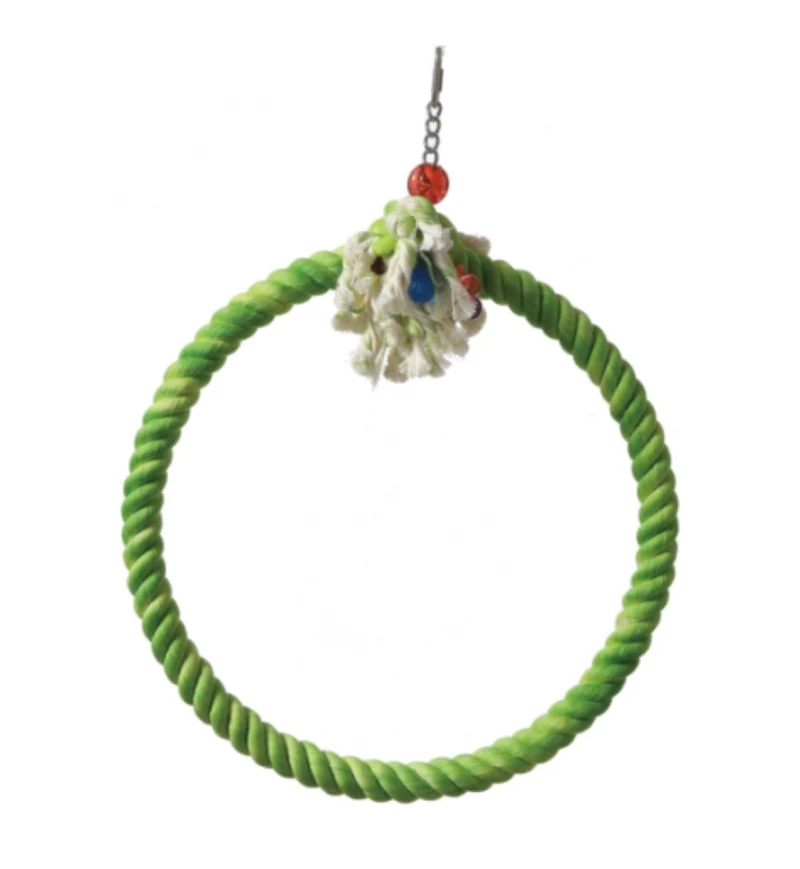 Bird Toys Anneaux en corde de coton Extra/Vert