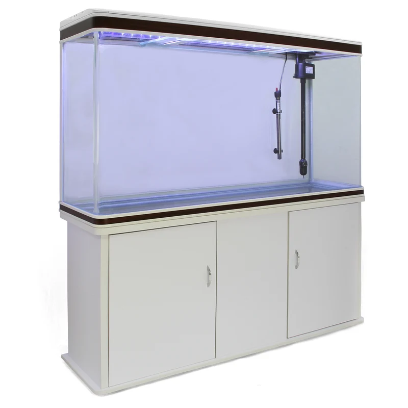 Aquarium Blanc avec Meuble de Support Blanc
