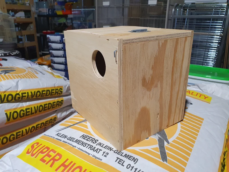 Nichoir en bois pour petites perruches (modèle spécial)