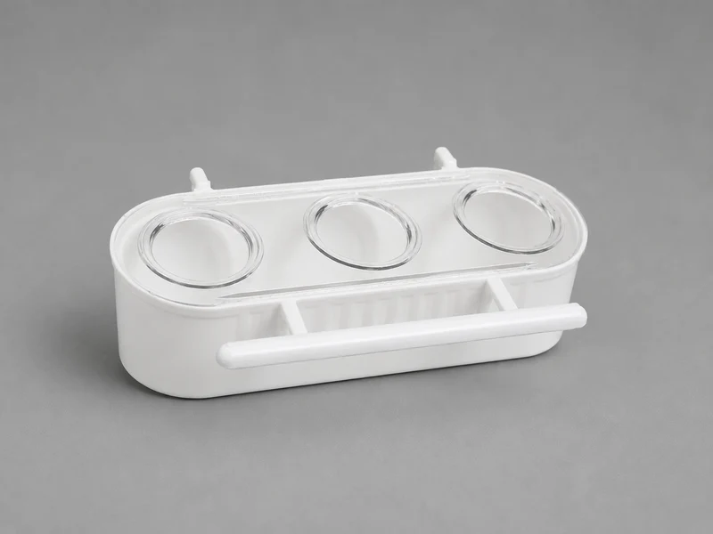 Pot alimentaire anti-déversement - 3 trous - 124 x 70 x 35 mm