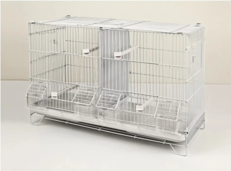 Cages grillagées blanches Cages d'élevage 60 x 28,5 x 40 cm