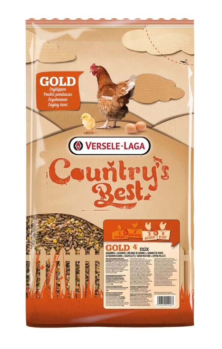 Country`s Best Gold 4 Mix Poulet Grain Avec Pellet De Pose 5 kg Standard - Versele Laga