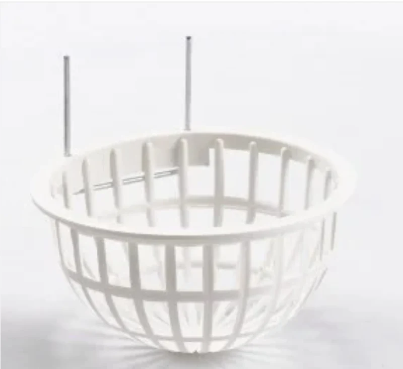 Nid en plastique, crochets en fil de fer, blanc Ø 10 cm