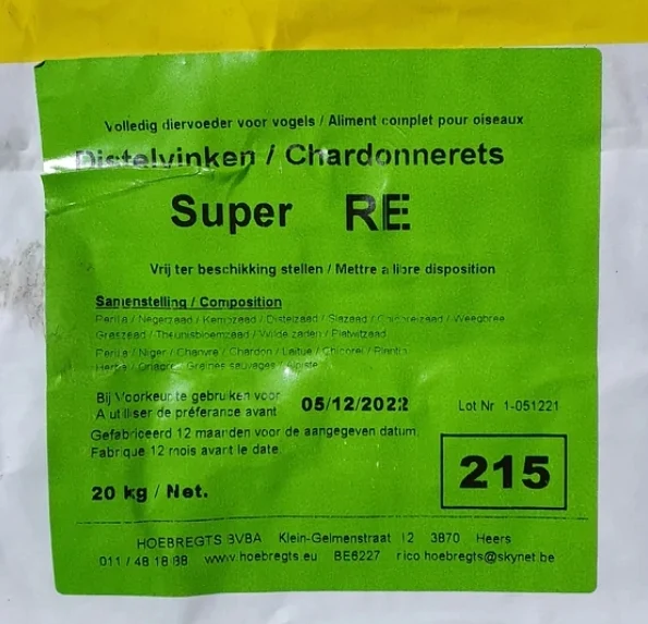 Super RE Chardonnerets 20kg - Hobbyfarm Hoebregts