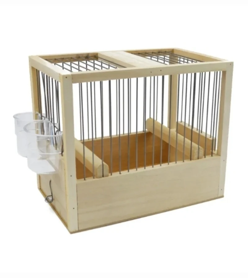 Cage chantante en bois 21x24x16cm