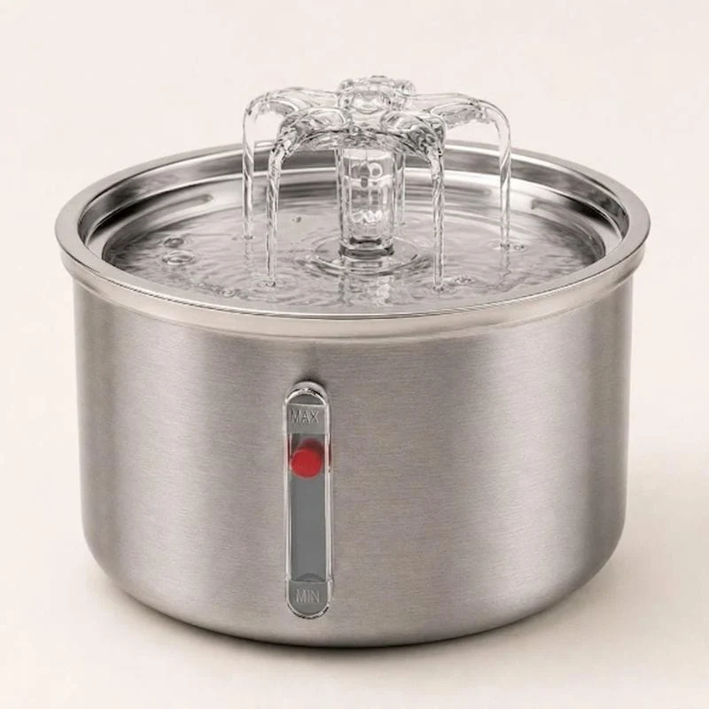 Fontaine a eau pour chat cascade en inox — Yodo