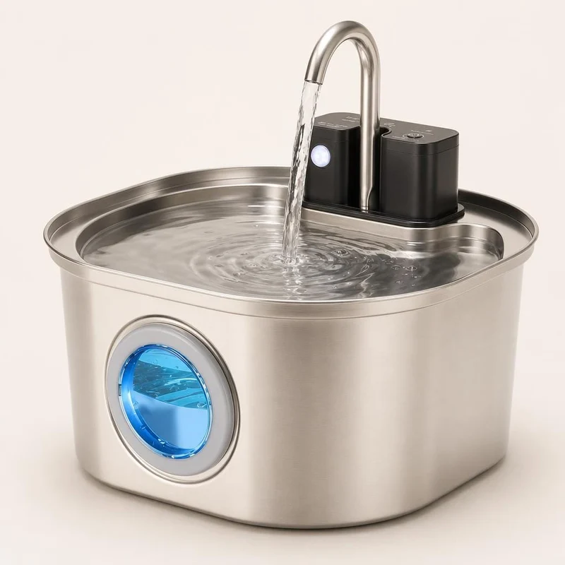 Fontaine a eau chat detecteur inox — Mizuho