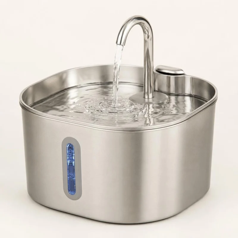 Fontaine chat inox robinet — Tatsu