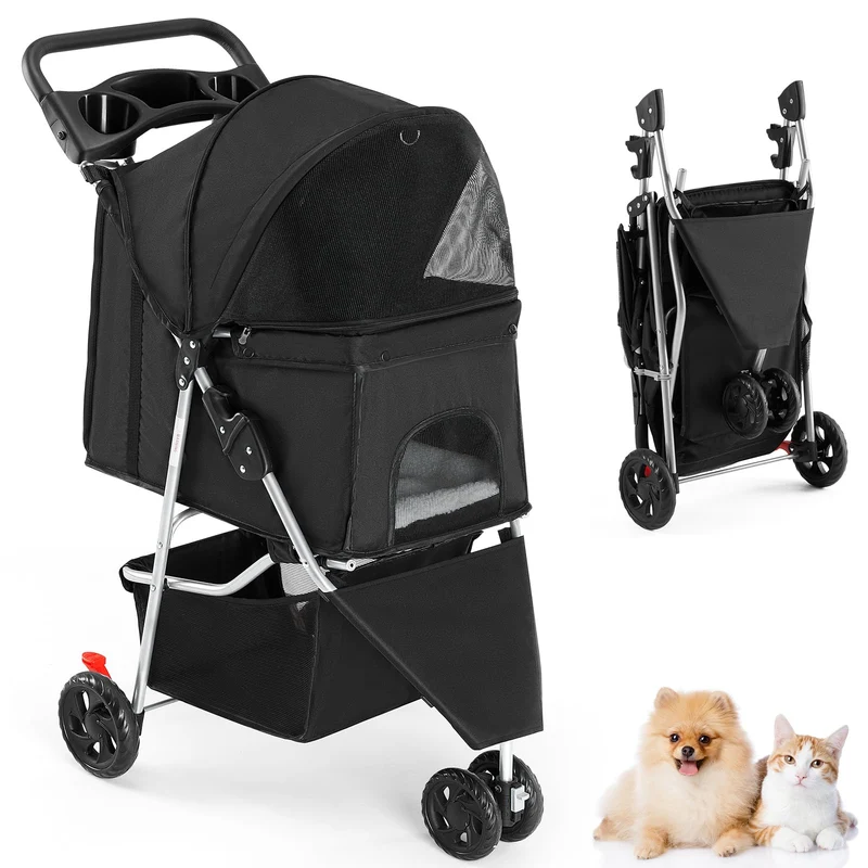 SMUG Poussette pour animaux à 3 roues – Léger, Pliable et Imperméable