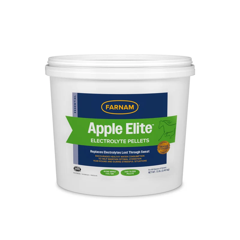 Farnam Apple Elite : Électrolytes pour Chevaux – Hydratation Sans Sucre Ajouté (7,5 lb, 40 jours)
