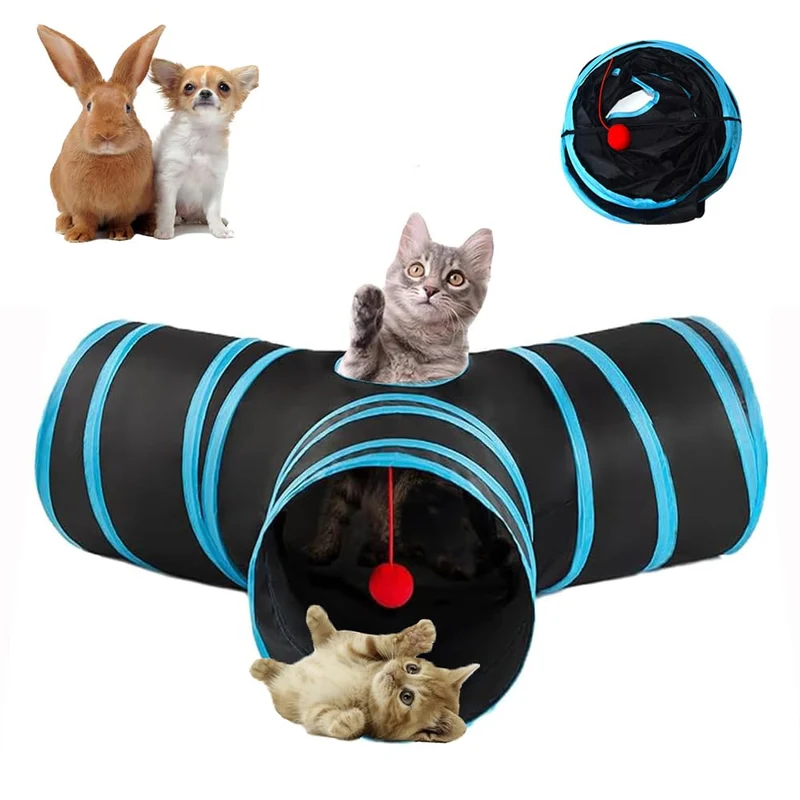 Mabaytir Tunnel Chat Pliable 3 Voies – Tunnels pour Chats et Petits Animaux