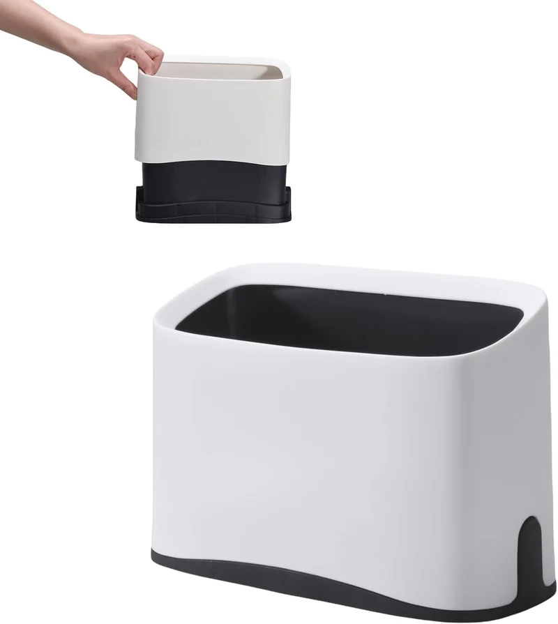 QPOIBSD Porte-litière Scoop – Support avec Mini Poubelle et Couvercle, Compatible avec la plupart des boîtes à litière